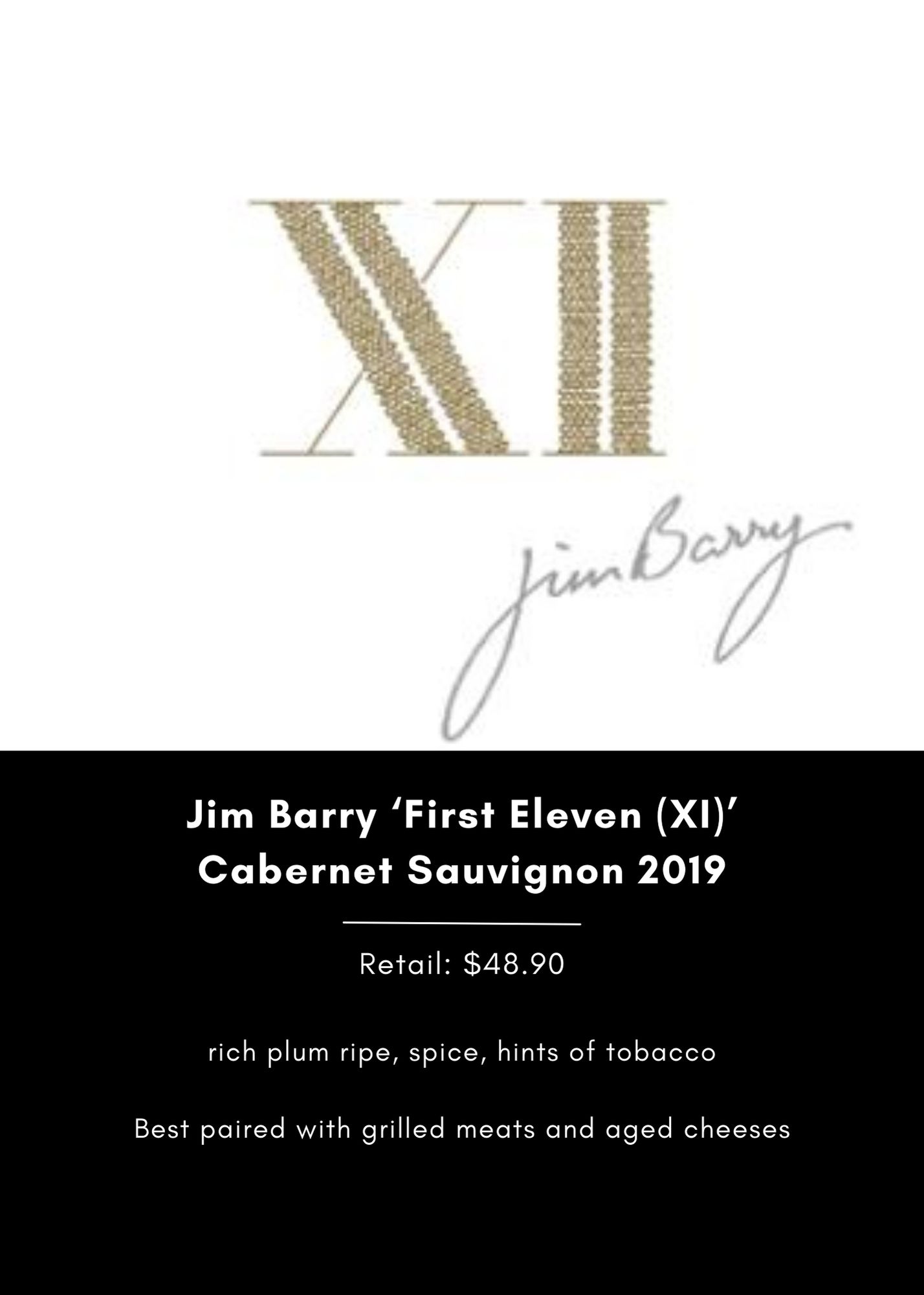 Jim Barry 'The First XI' Cabernet Sauvignon 2019