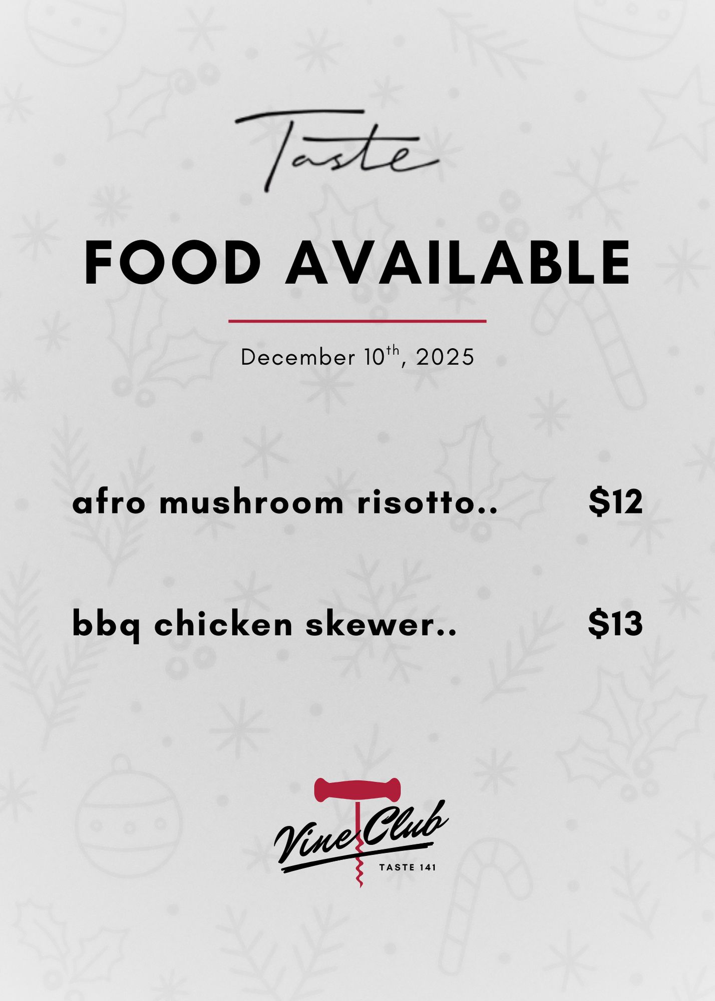 Taste 141 Food Pairing